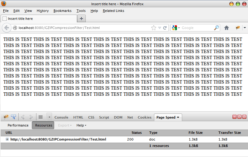 Java GZIP Compression Filter