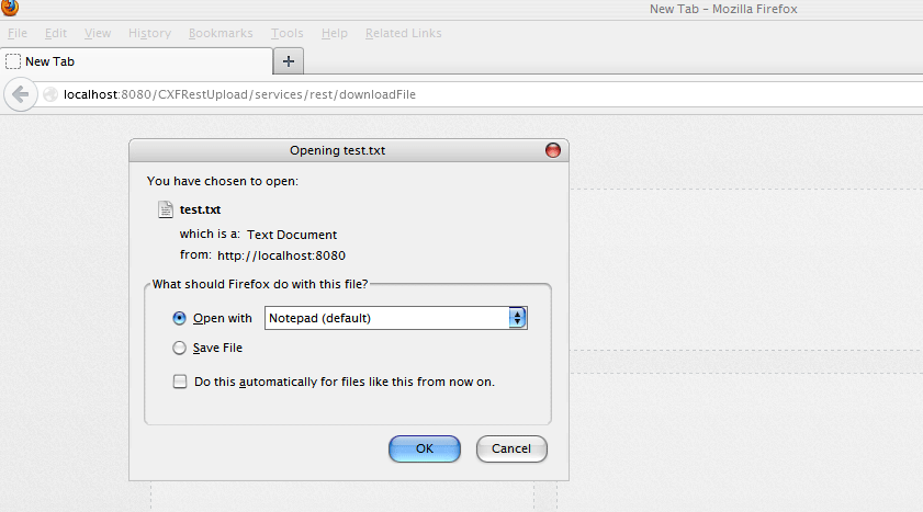 Download Text File Using CXF REST / JAX-RS