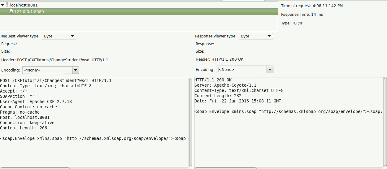 Trace SOAP message Using Eclipse IDE