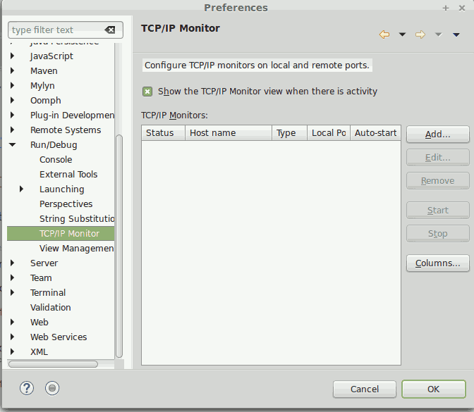 Trace SOAP message Using Eclipse IDE