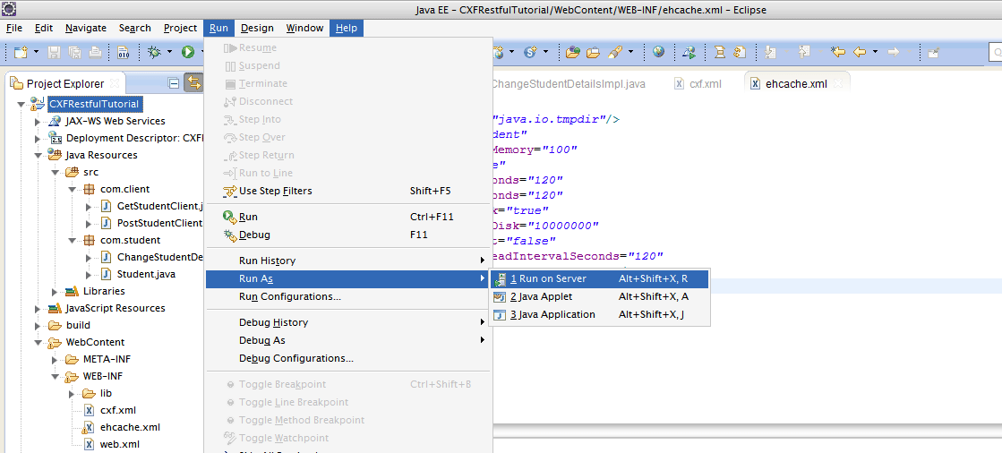 Run CXF Restful On Tomcat