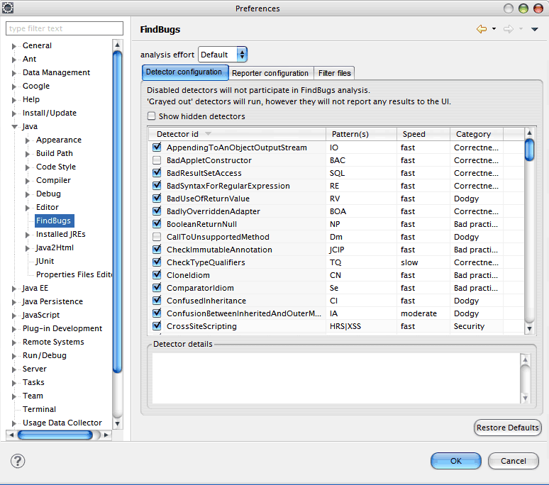 FindBugs Configuration