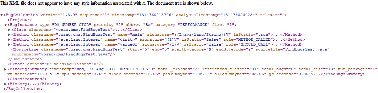 Exported XML Bug List