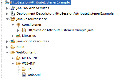 HttpSessionAttributeListener Example