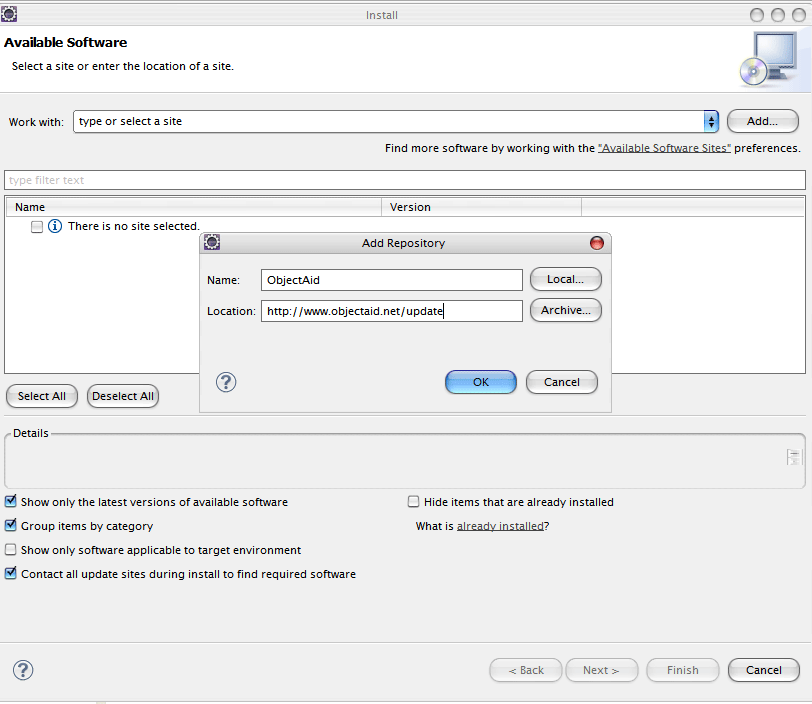 ObjectAid Eclipse Installation