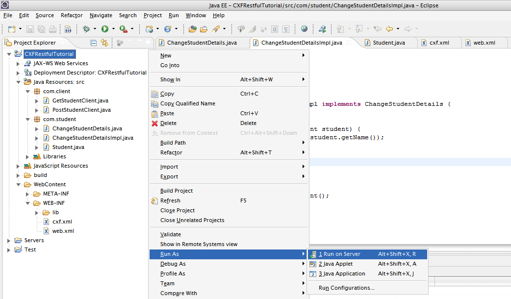 Run CXF Restful On Tomcat