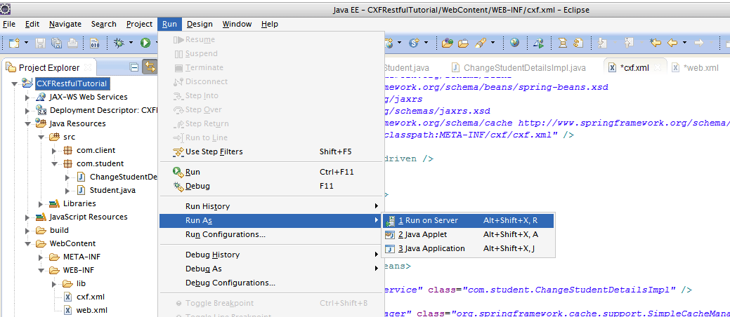 Run Spring Cache With CXF Web Service