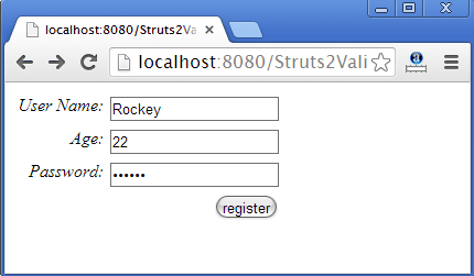 Struts2 Validation Using Annotation