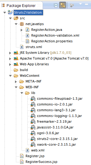 Struts 2 XML Validation Example