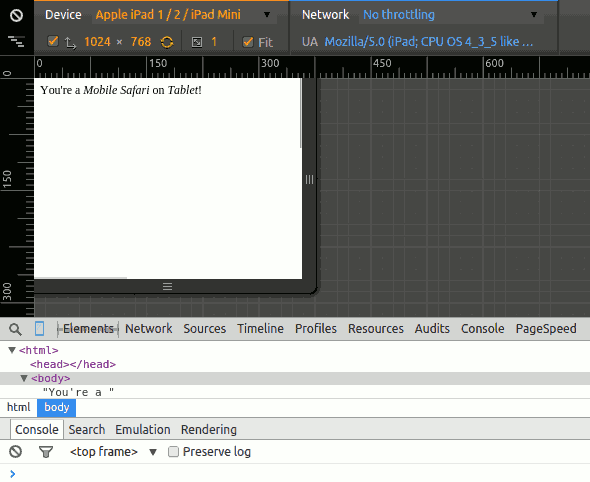 Detect IPAD Device Type Using UADetector